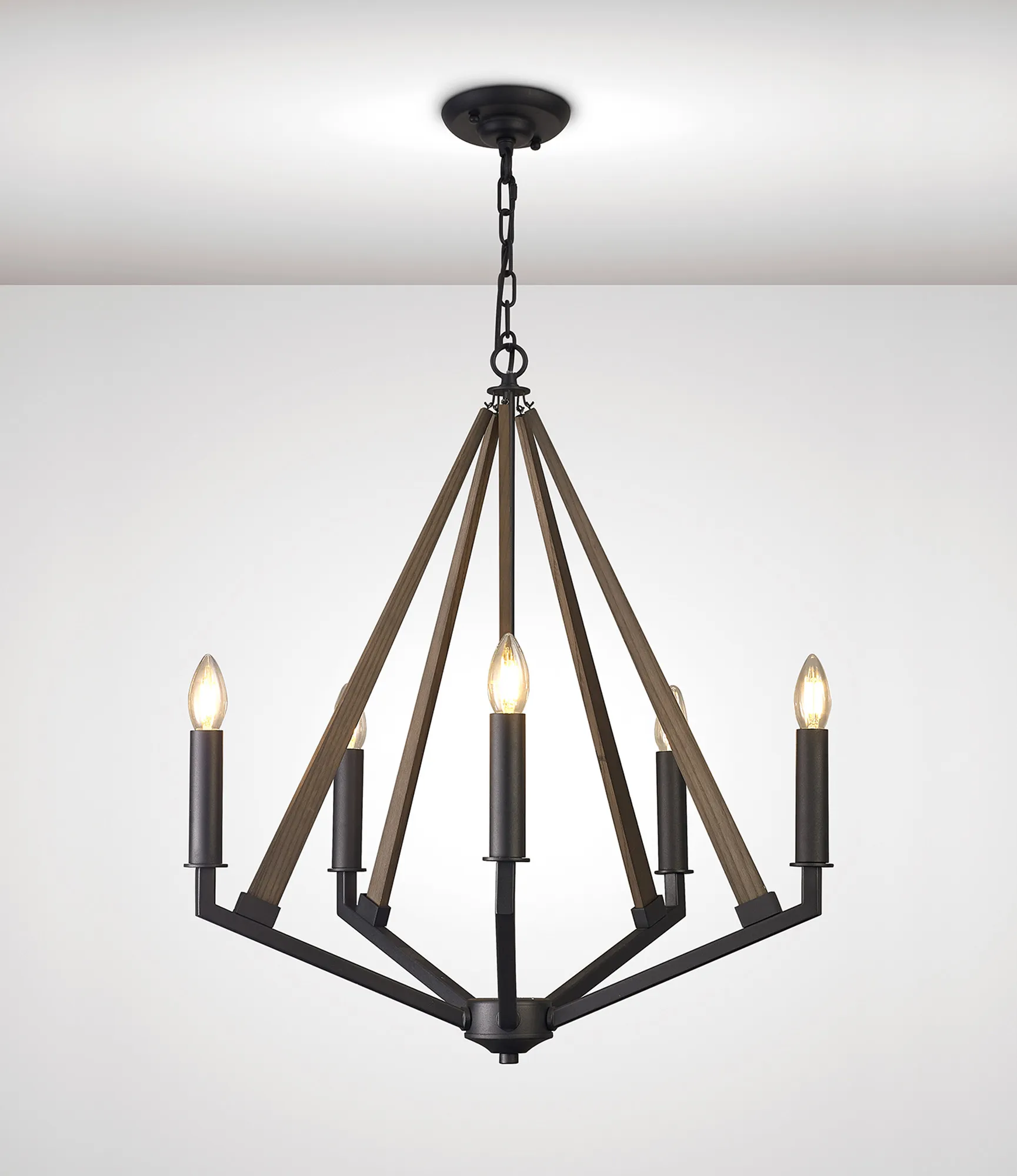 Hilton Pendant 5 Light Satin Black IL32682  Diyas Hilton